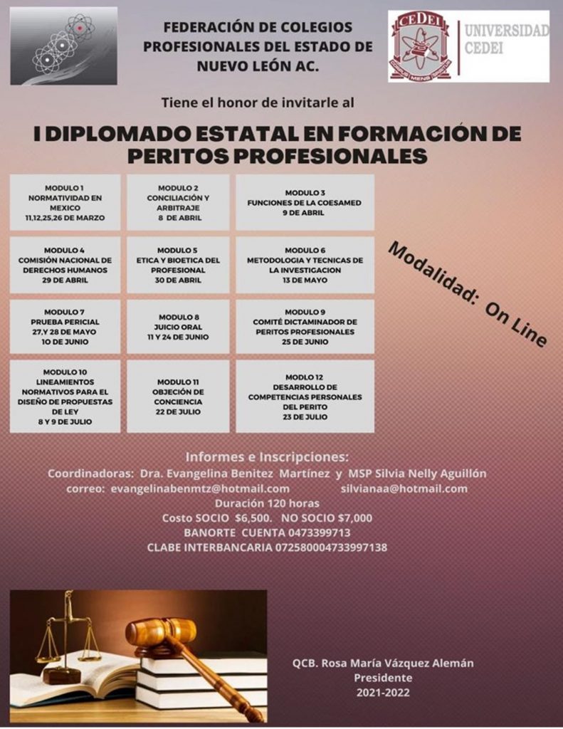 Diplomado Estatal de Formación Profesional de Peritos Profesionales